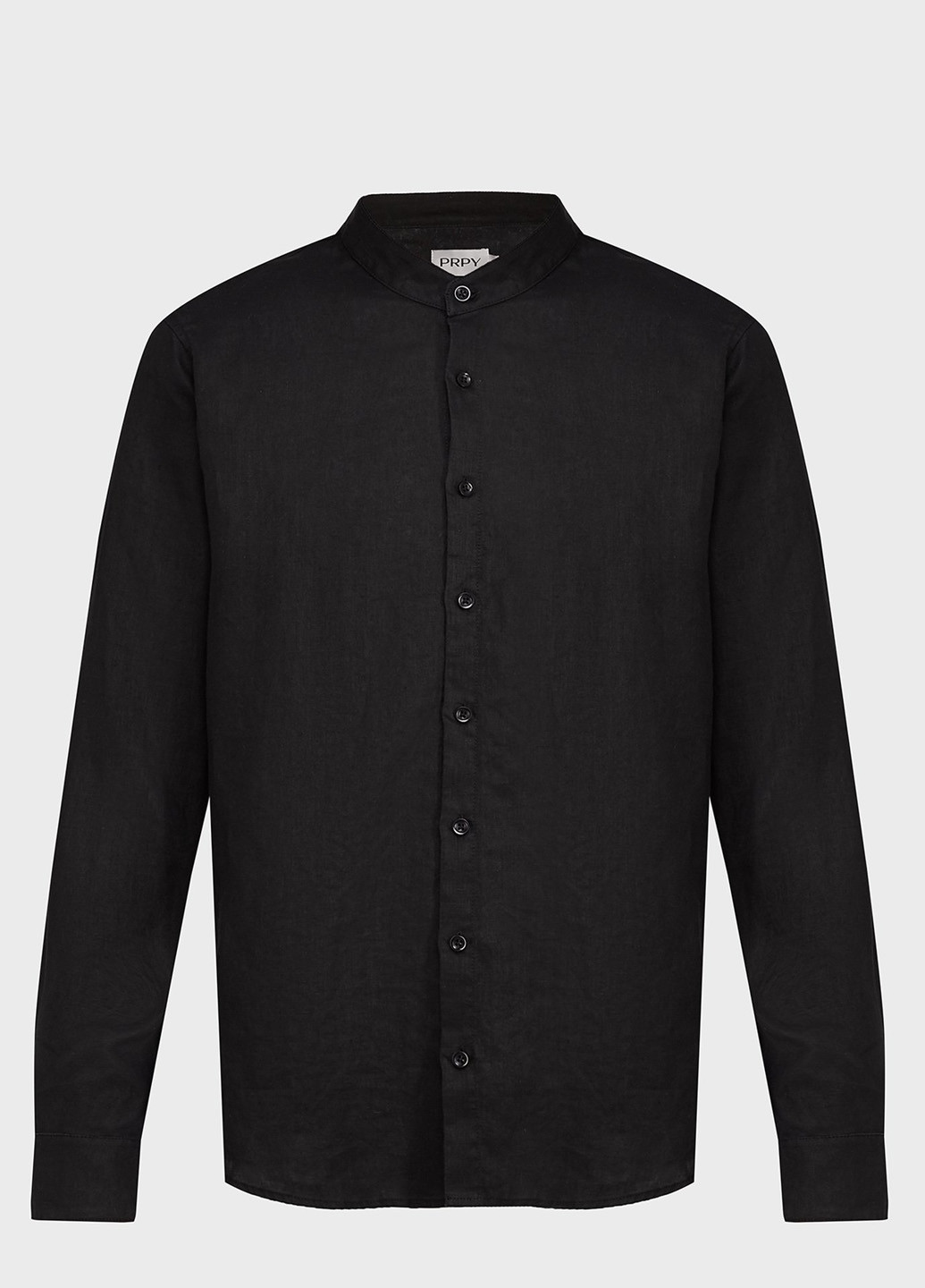 Черная классическая, кэжуал рубашка однотонная PRPY