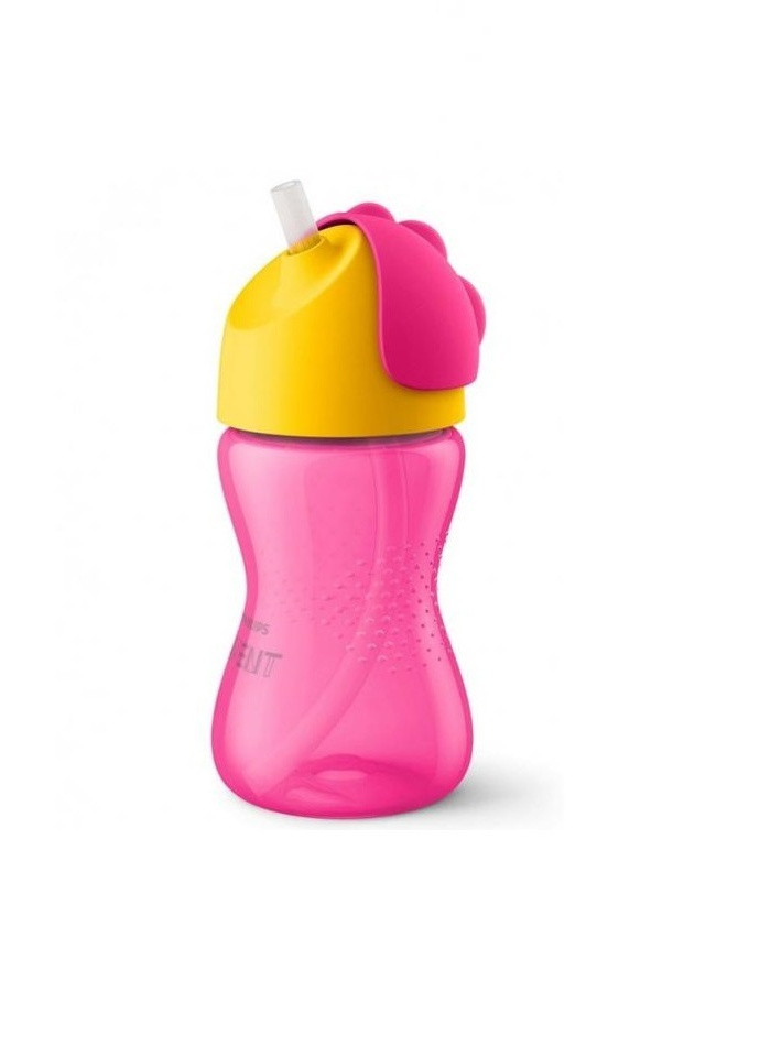 Чашка з трубочкою Philips 12+ рожевий з жовтим 300 мл Avent 8710103781998 (256012555)