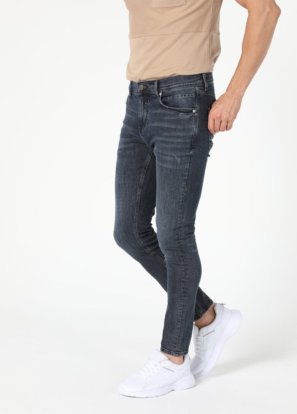 Серо-синие демисезонные скинни джинсы Colin's