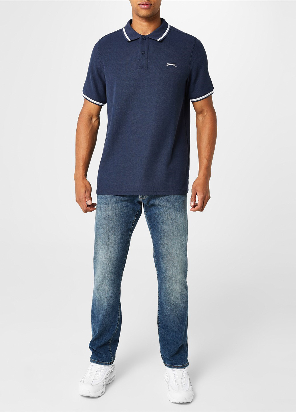 Темно-синяя футболка-поло для мужчин Slazenger с логотипом