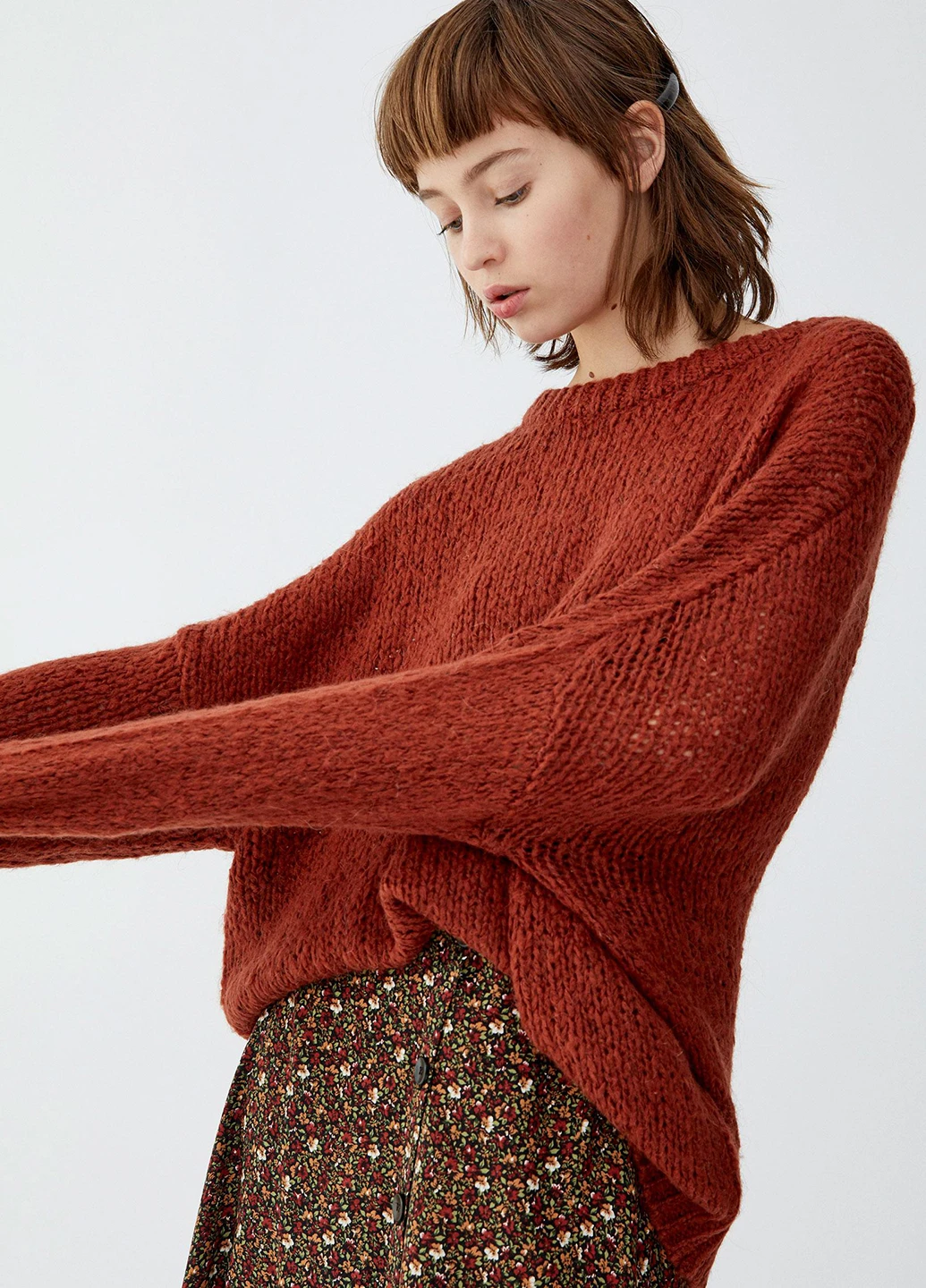 Терракотовый демисезонный джемпер джемпер Pull & Bear