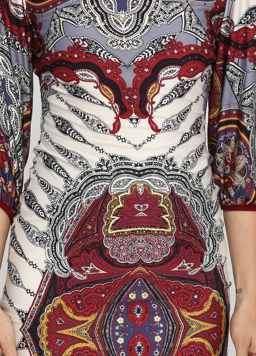 Комбинированное кэжуал платье Ageless с орнаментом