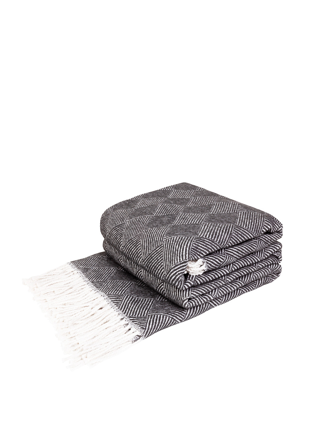 Плед хлопковый Паркет белый-темно серый Vladi (224399523)