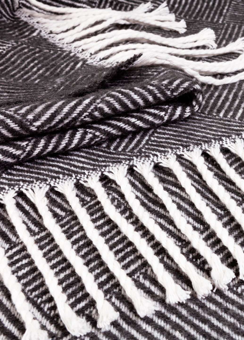 Плед хлопковый Паркет белый-темно серый Vladi (224399523)