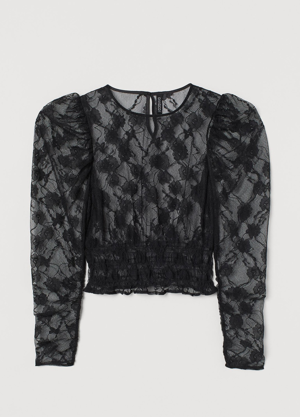 Чорна літня блуза мереживна H&M