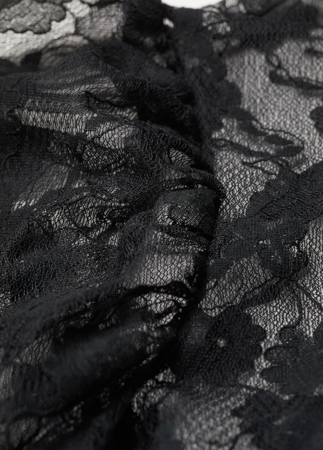 Черная летняя блуза кружевная H&M