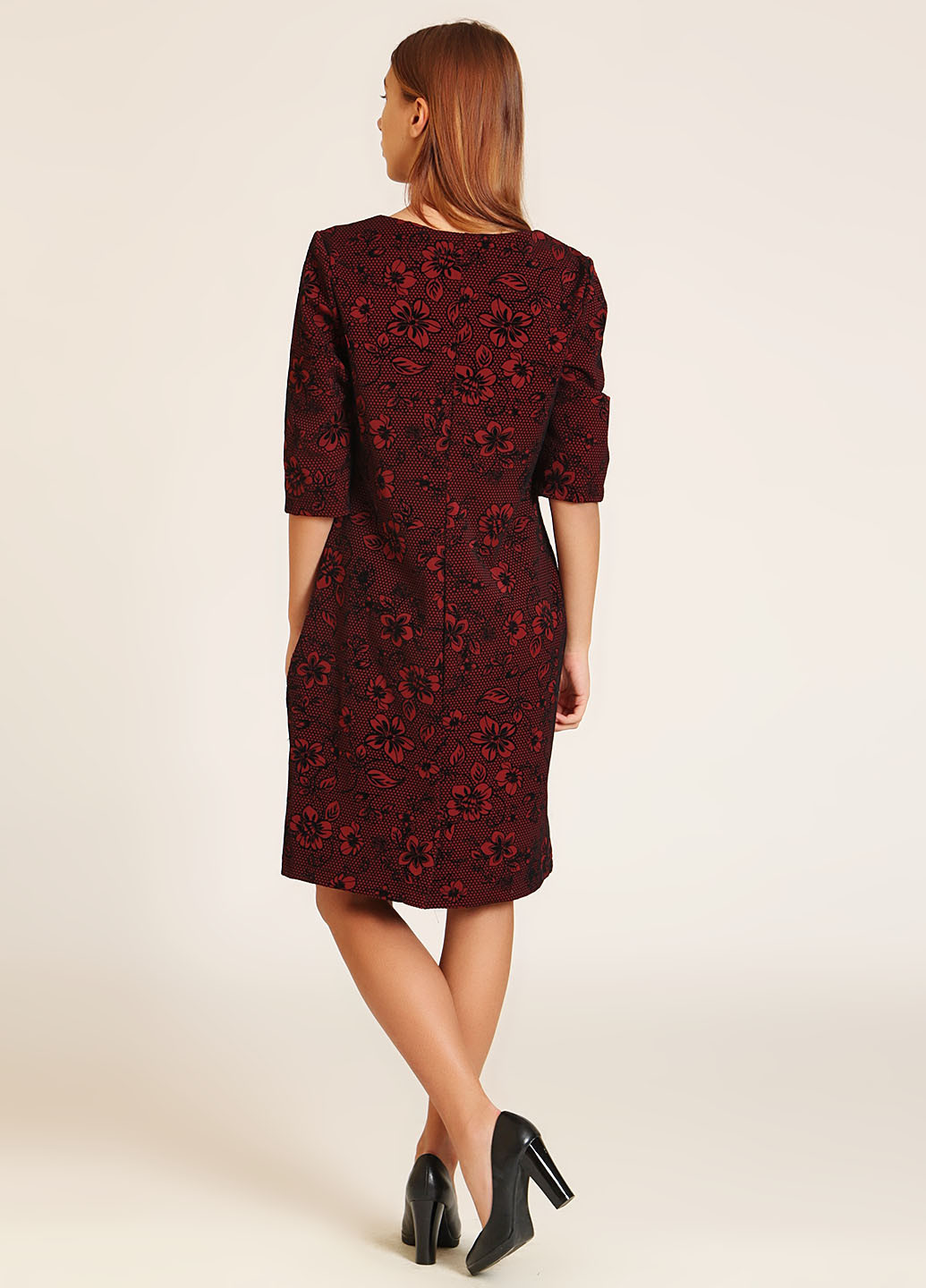 Бордовое кэжуал платье Trebien с цветочным принтом