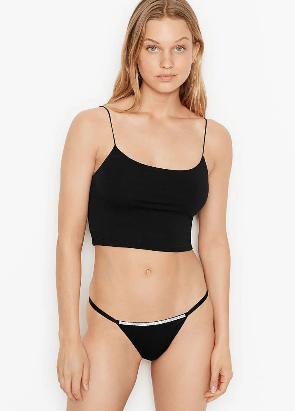 Черный демисезонный комплект (пояс для чулок, трусы) Victoria's Secret