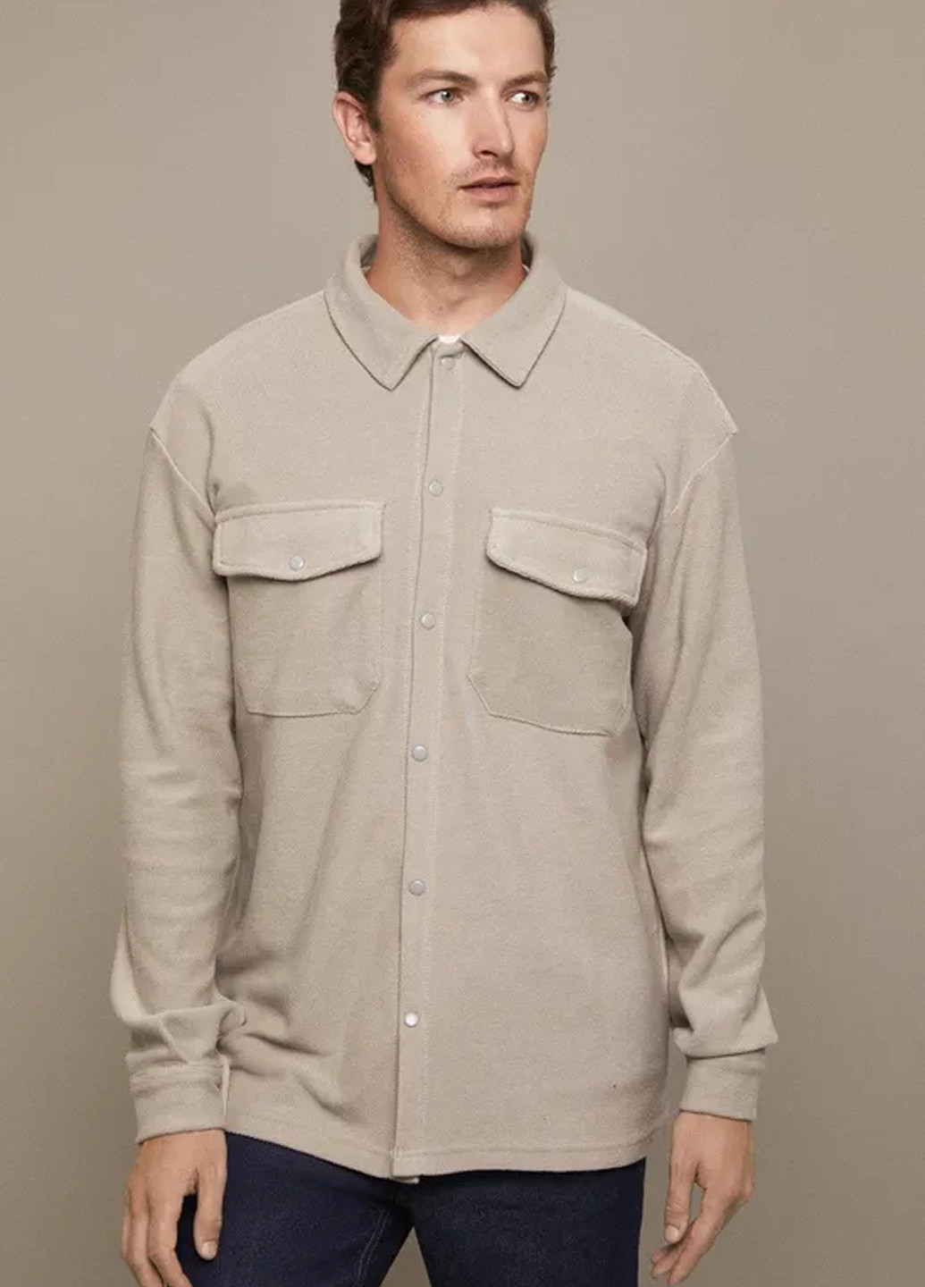 Бежевая кэжуал рубашка однотонная Burton