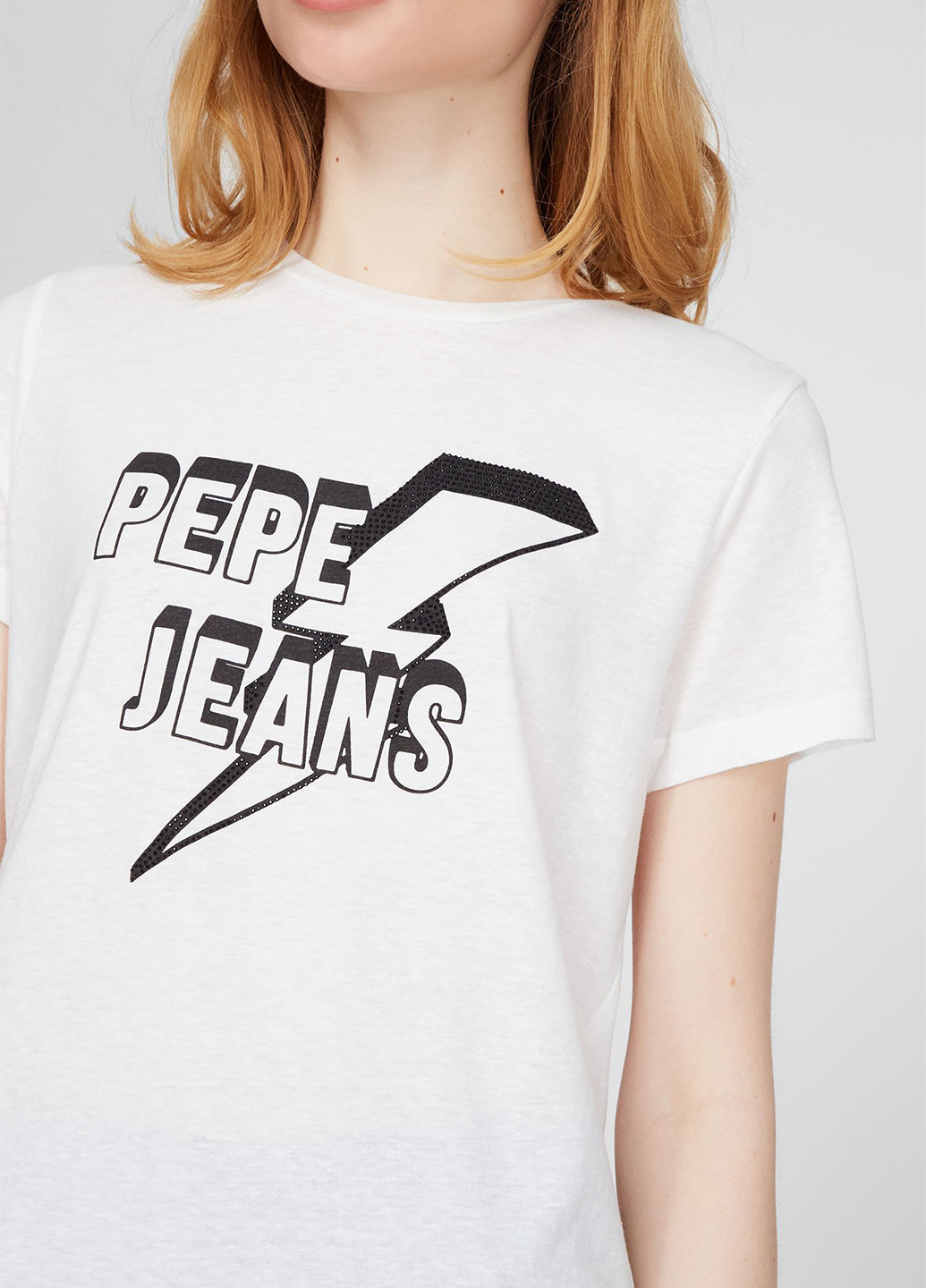 Белая летняя футболка Pepe Jeans