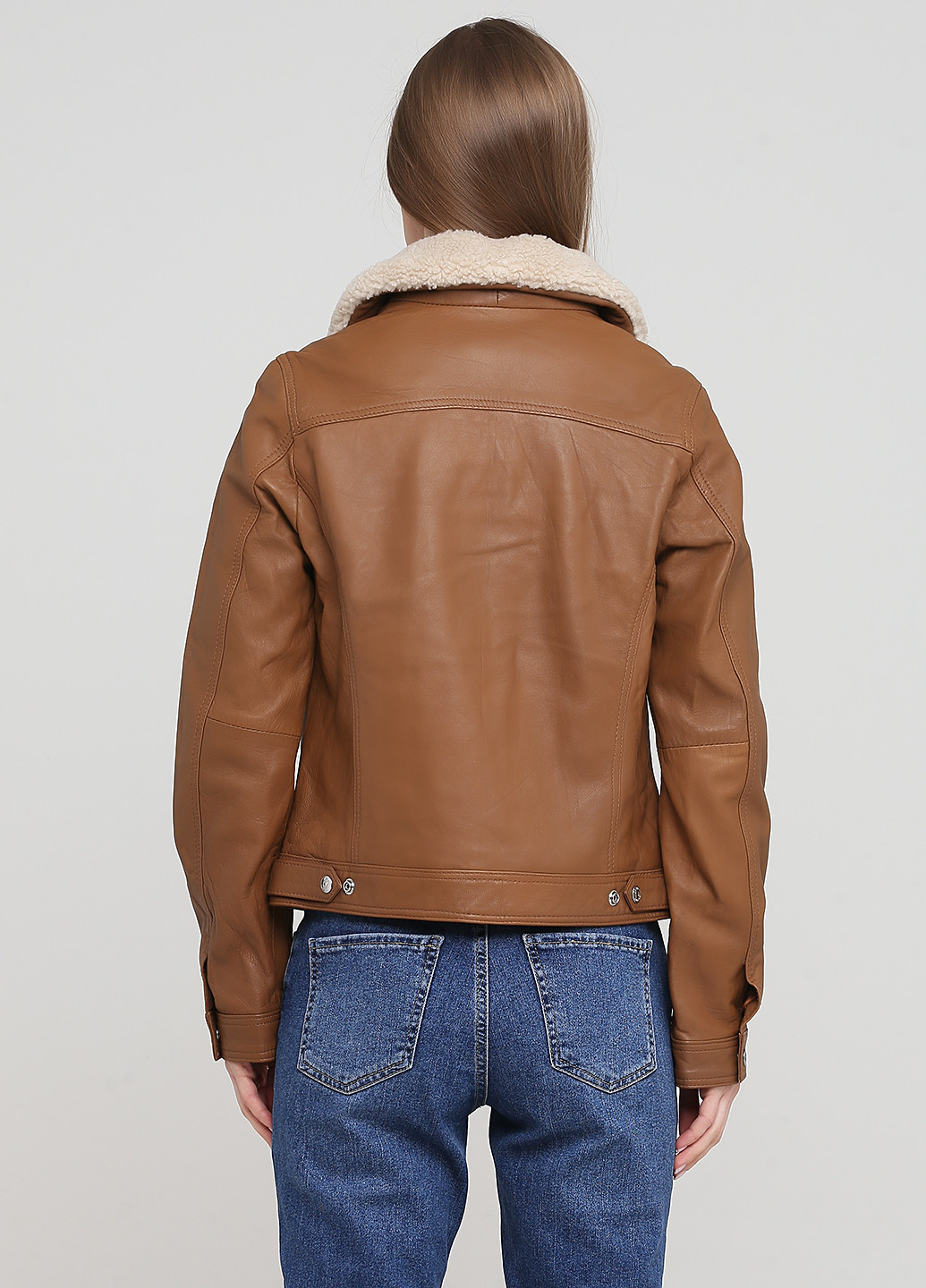 Светло-коричневая демисезонная куртка кожаная Schott N.Y.C.