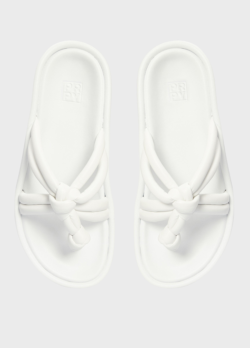 Белые шлепанцы PRPY плетение