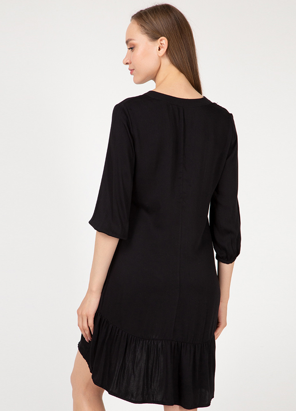 Черное кэжуал платье рубашка Lilove однотонное