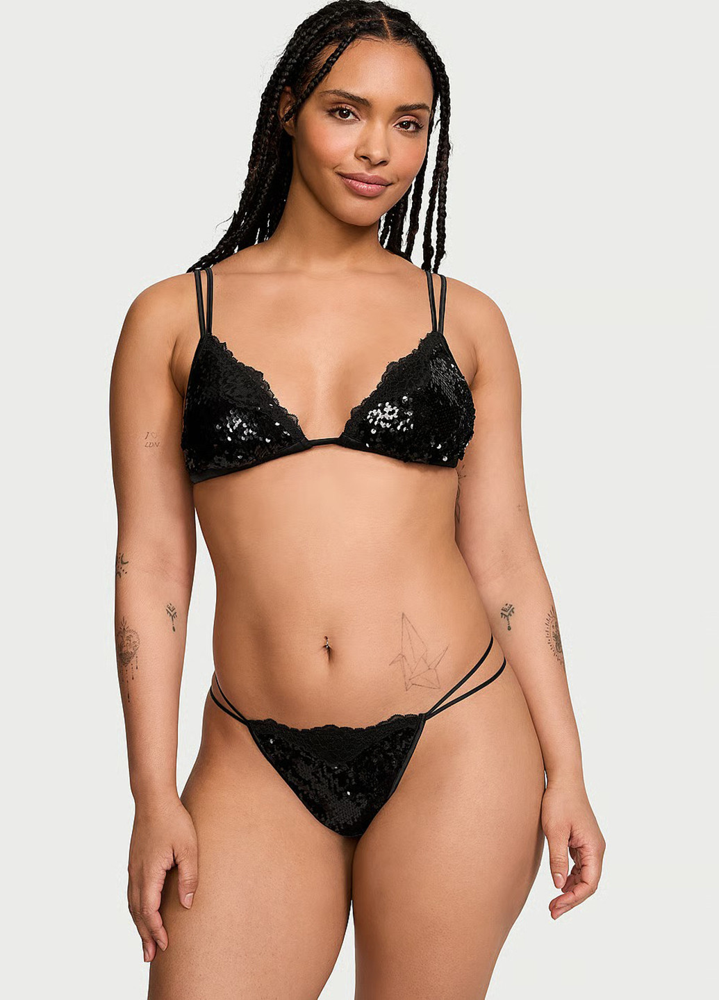 Черный демисезонный комплект (бюстгальтер,трусики) Victoria's Secret