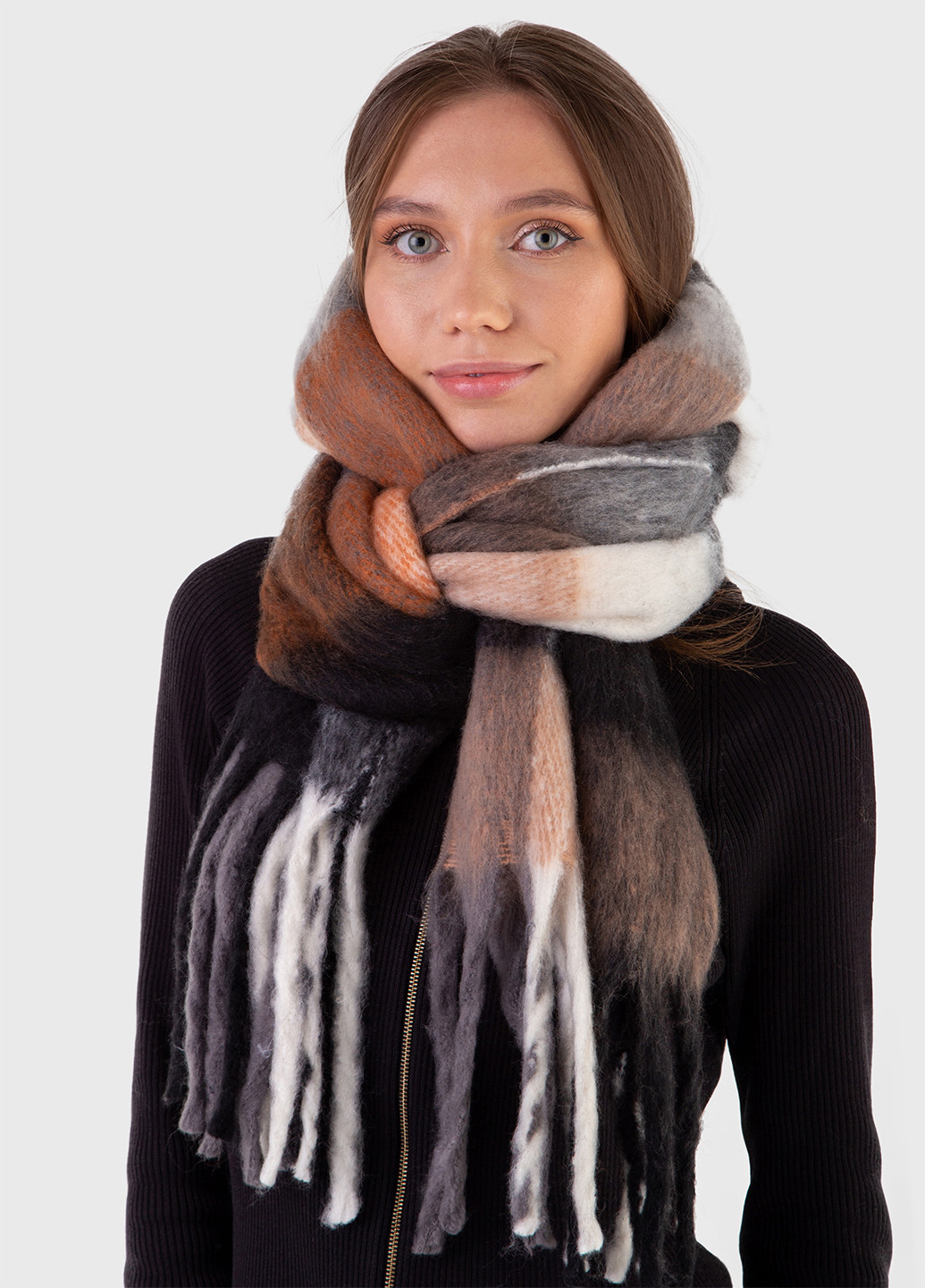 Дуже теплий зимовий шарф 445014 Коричневий 185*50 см Merlini cordoba (254907848)