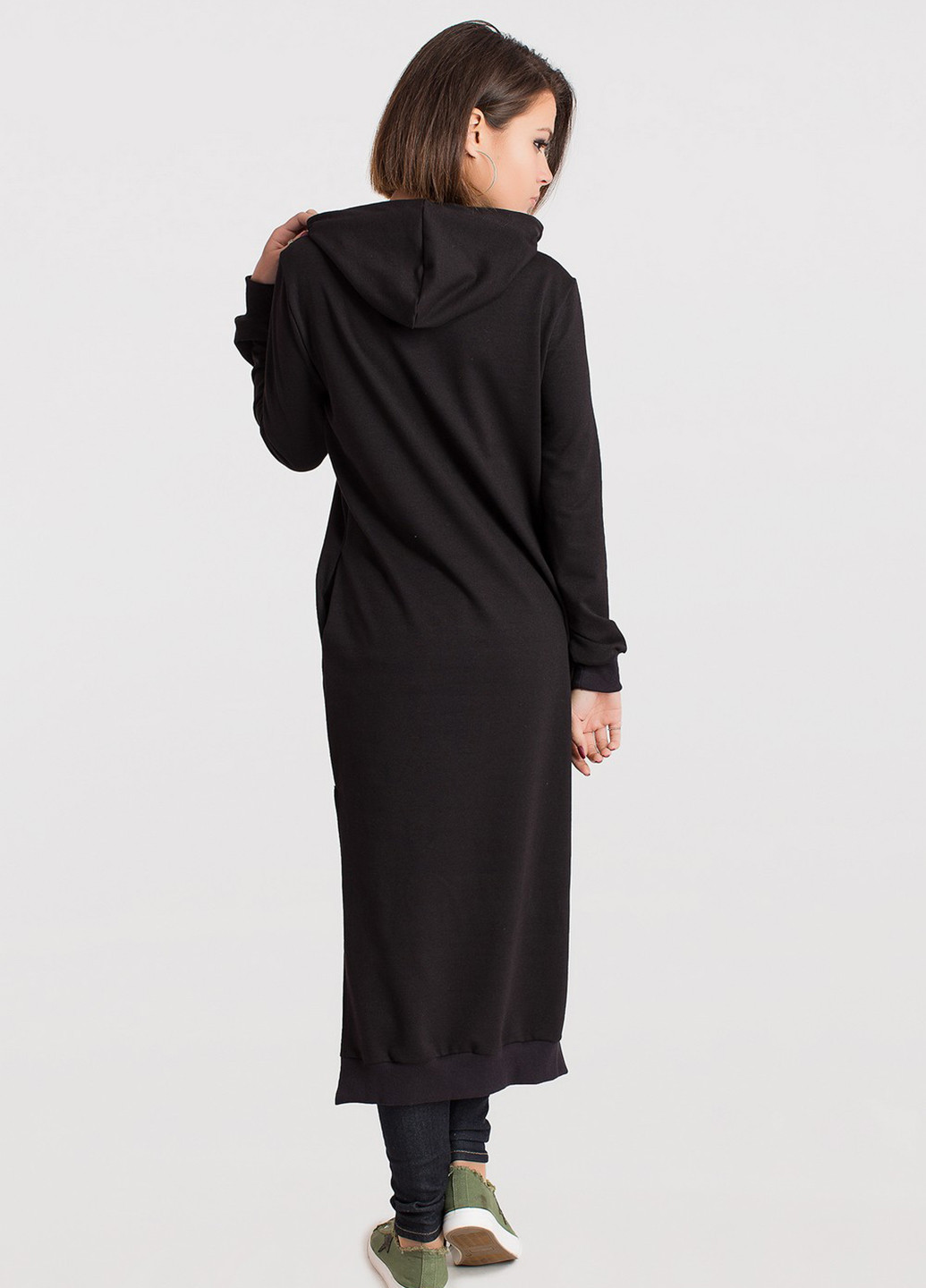 Черное кэжуал платье Modna Anka с надписью