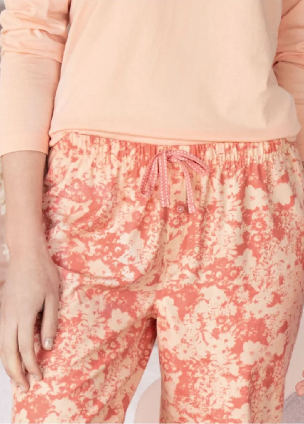 Персиковая зимняя пижама (лонгслив, брюки) Esmara