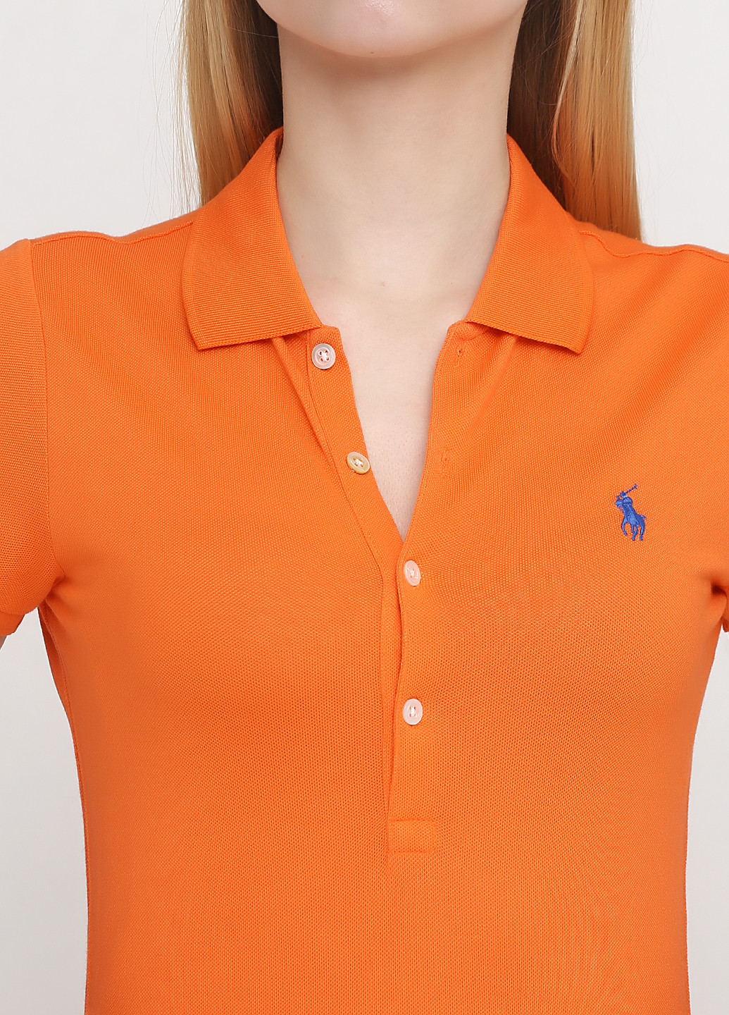 Оранжевая женская футболка-поло Ralph Lauren с логотипом