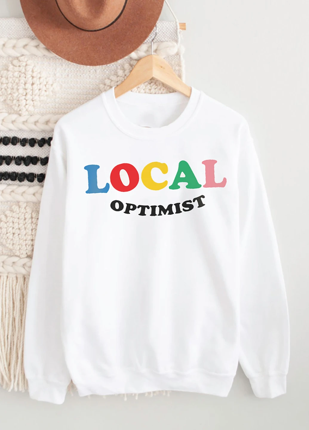 Білий світшот жіночий білий local optimist Zuzu малюнок (254160218)