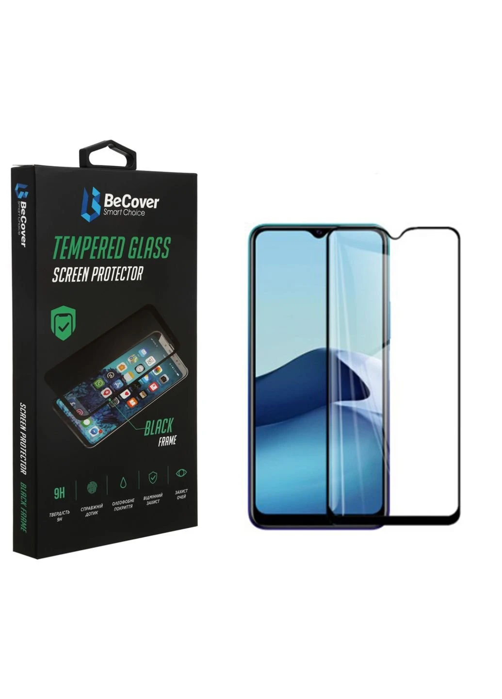 Скло захисне Vivo Y20 Black (706485) BeCover (252371403)