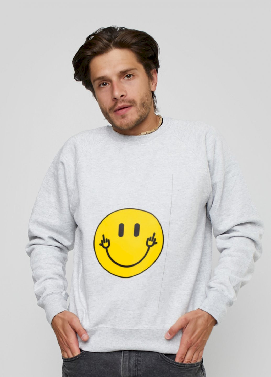 Серый свитшот мужской YAPPI (198688902)