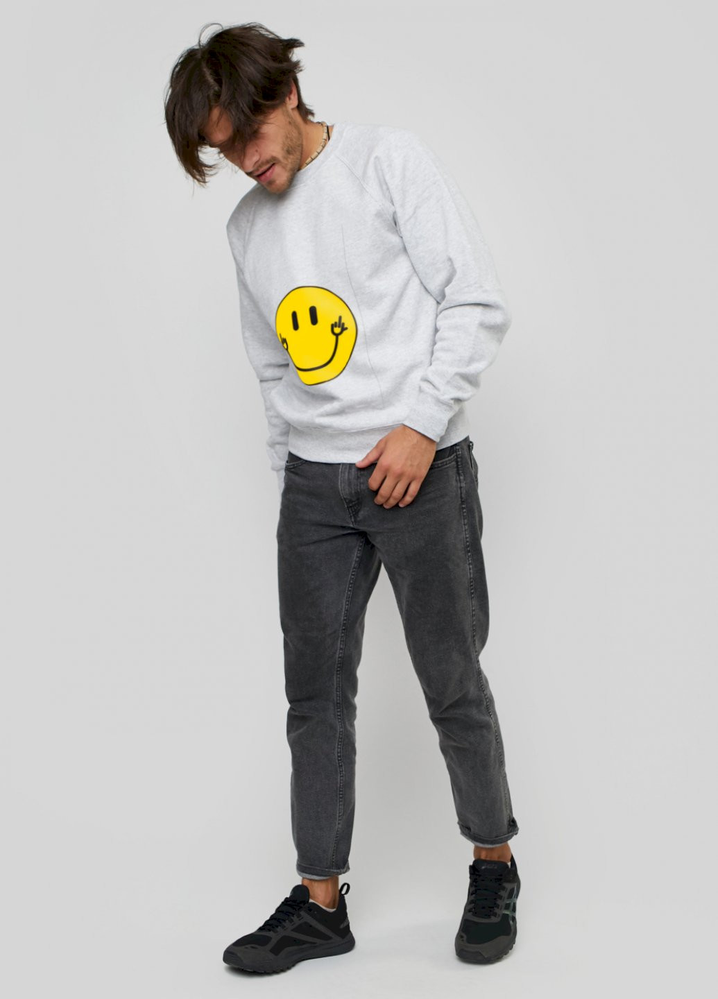 Серый свитшот мужской YAPPI (198688902)