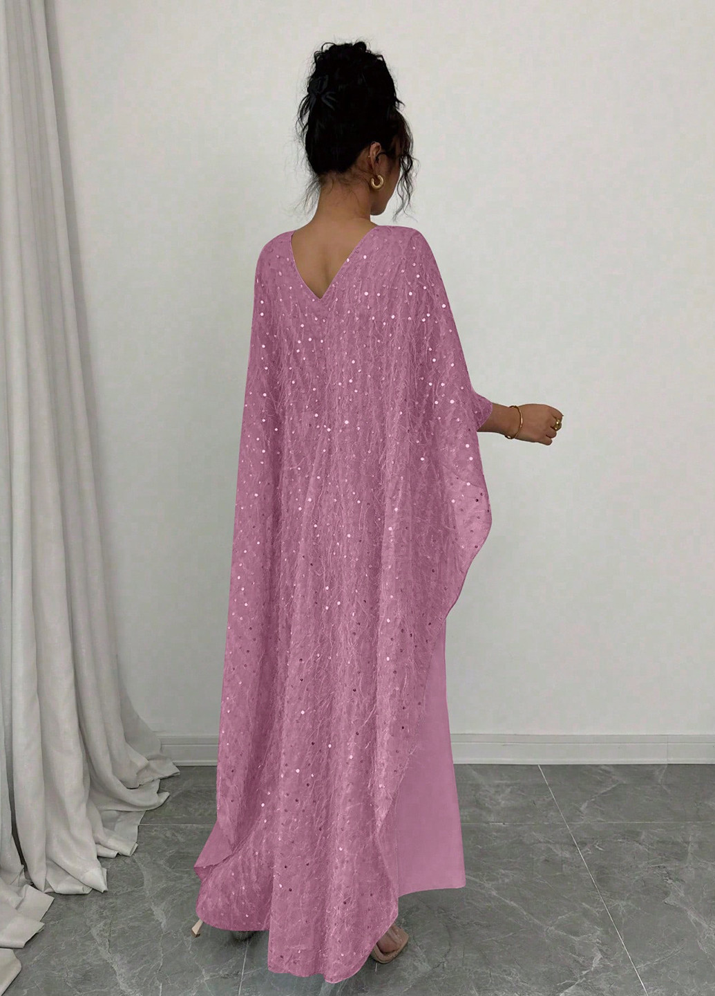 Лиловое праздничный платье а-силуэт SHEIN однотонное