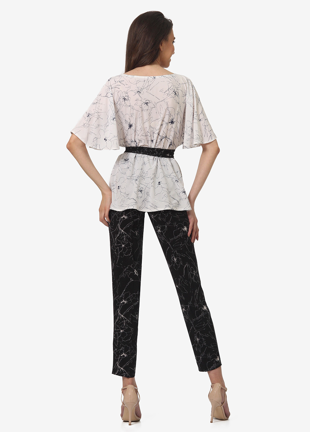 Черно-белый летний комплект (блуза, брюки) Lila Kass