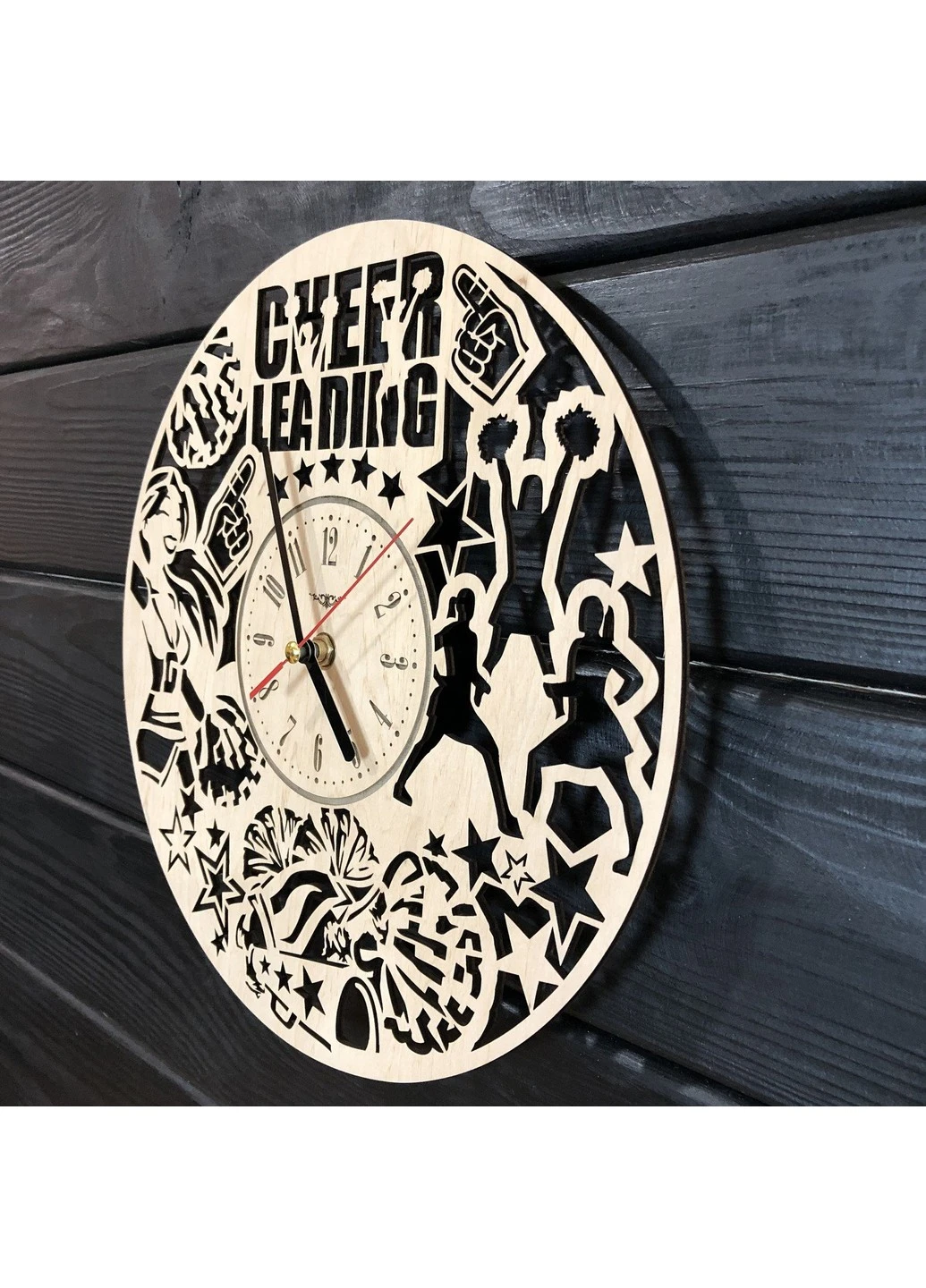 Оригінальний настінний годинник з дерева «Черлідинг» 7Arts (253567876)