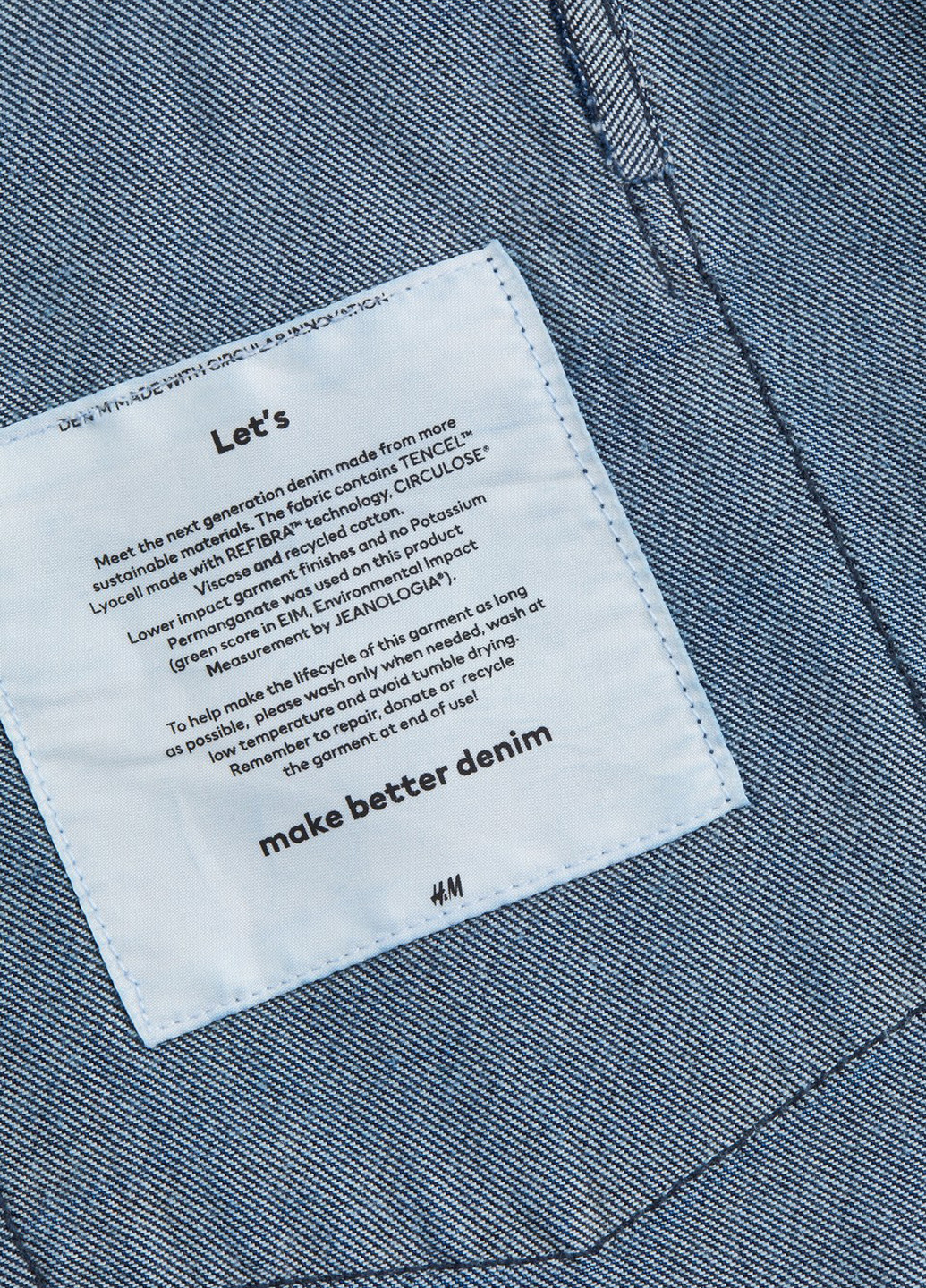 Темно-синяя джинсовая рубашка однотонная H&M