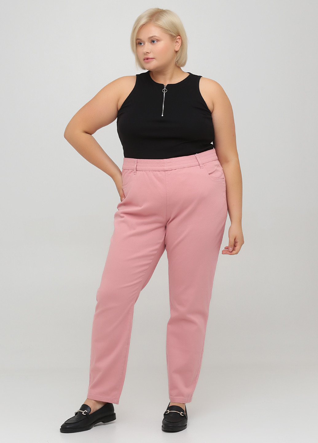 Розовые джинсовые демисезонные зауженные брюки Long Island