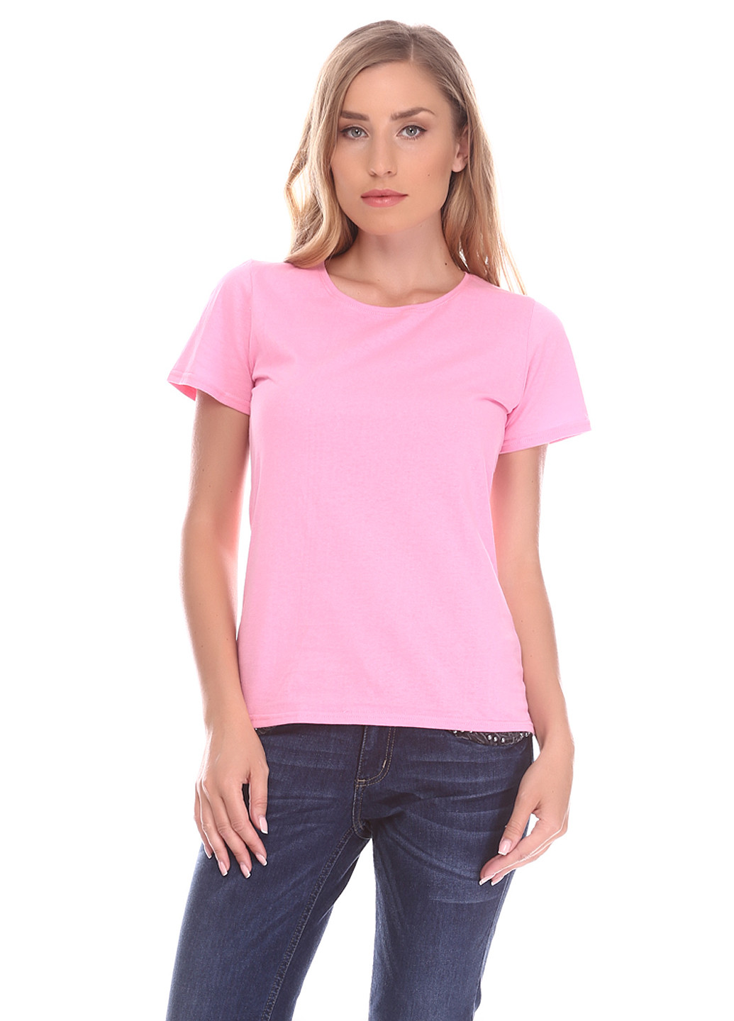 Розовая летняя футболка с коротким рукавом Shik