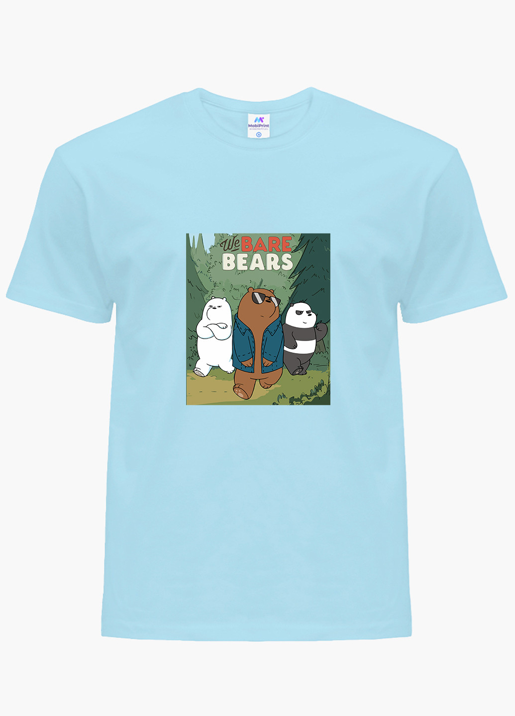 Голубая демисезонная футболка детская вся правда о медведях (we bare bears)(9224-2664) MobiPrint