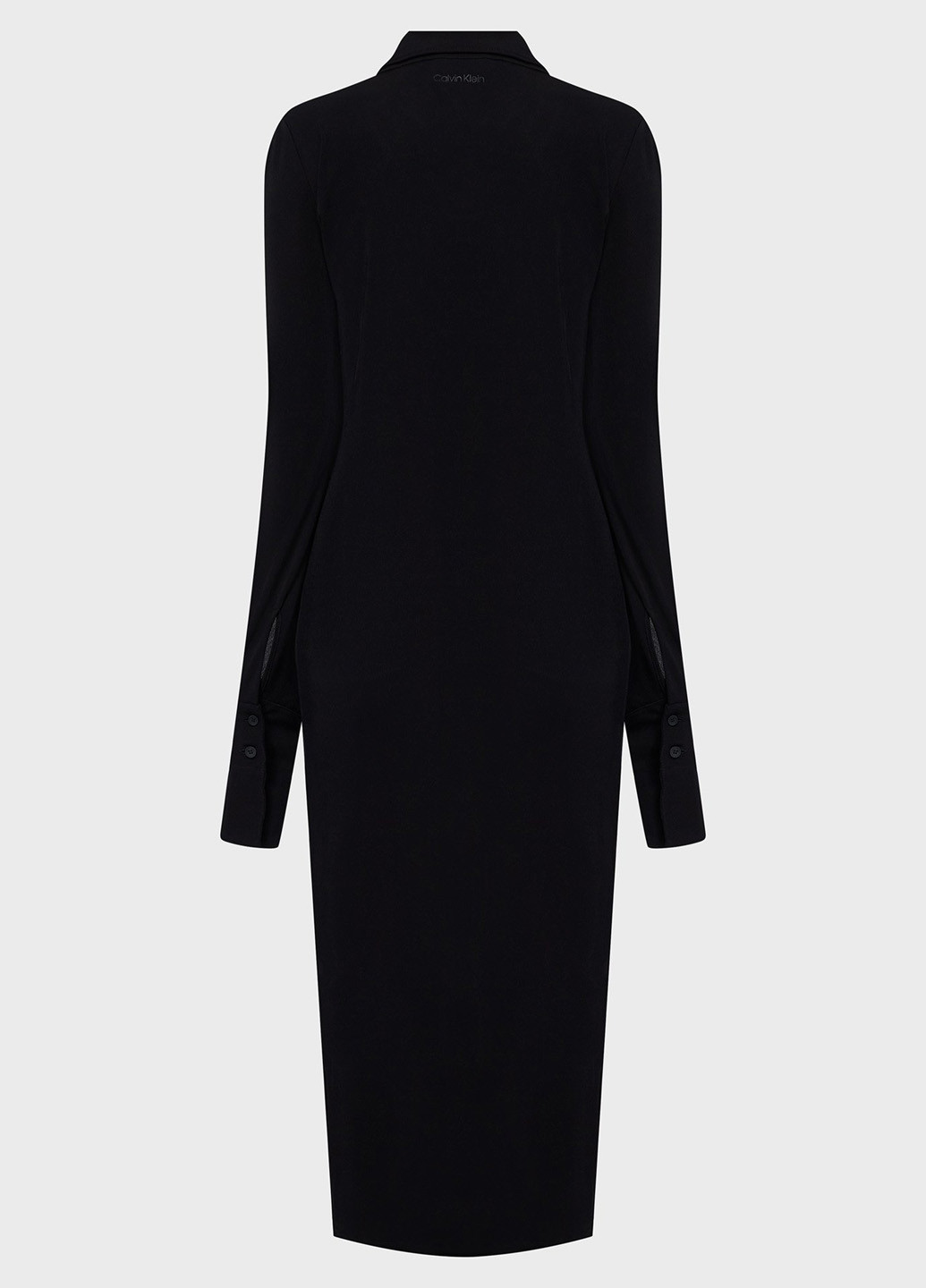 Черное кэжуал платье рубашка, футляр Calvin Klein однотонное