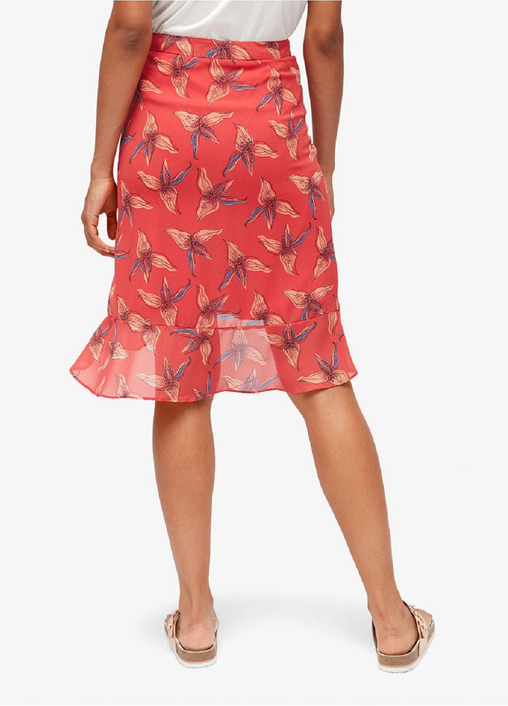 Красная кэжуал цветочной расцветки юбка Tom Tailor мини