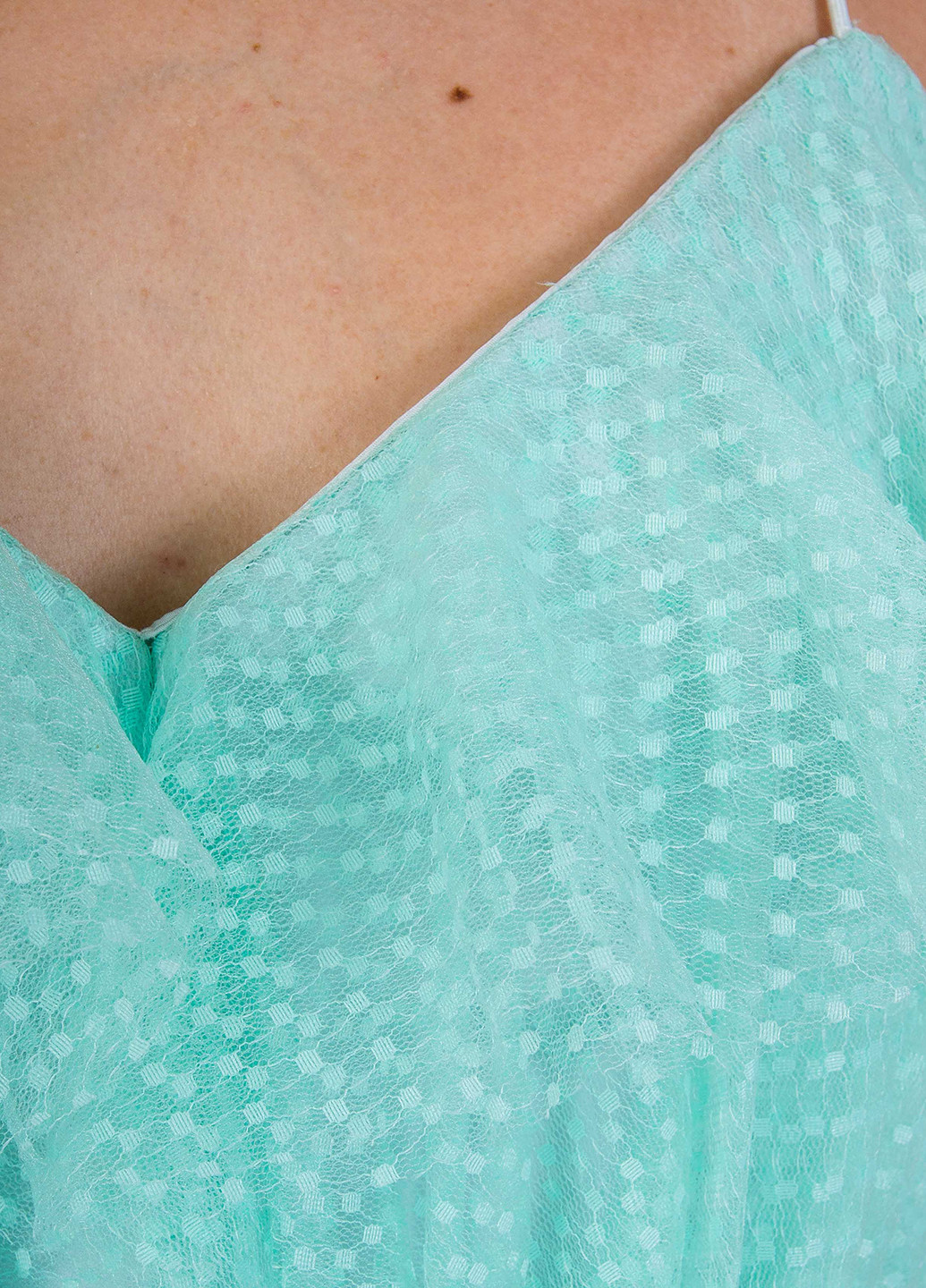 Светло-бирюзовое коктейльное платье с открытой спиной, с пышной юбкой Asos в горошек