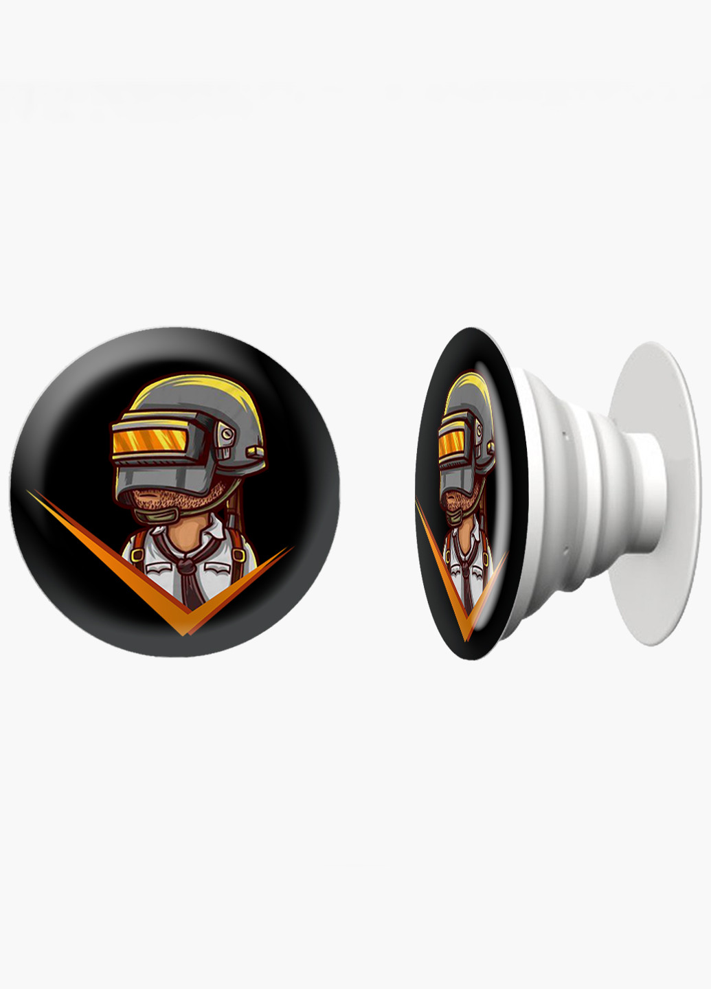 Попсокет (Popsockets) держатель для смартфона Пубг Пабг (Pubg) (8754-1187) Черный MobiPrint (216748311)