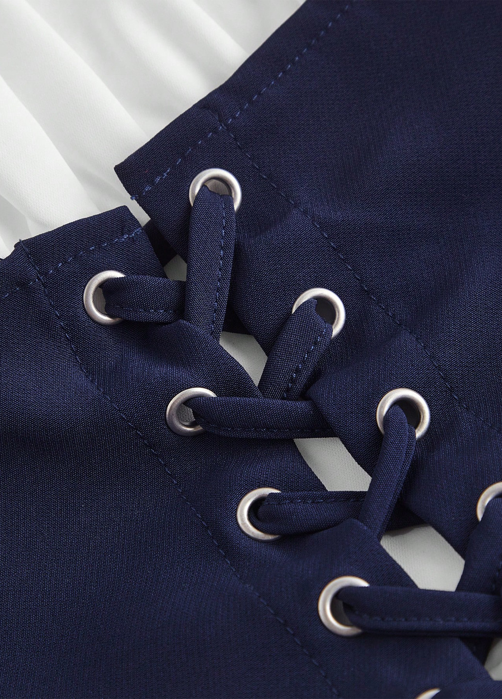 Темно-синій літній комплект (сукня, корсет) SHEIN