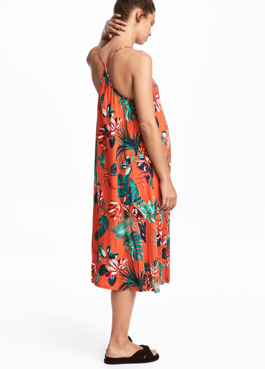 Червона кежуал плаття для вагітних H&M з квітковим принтом