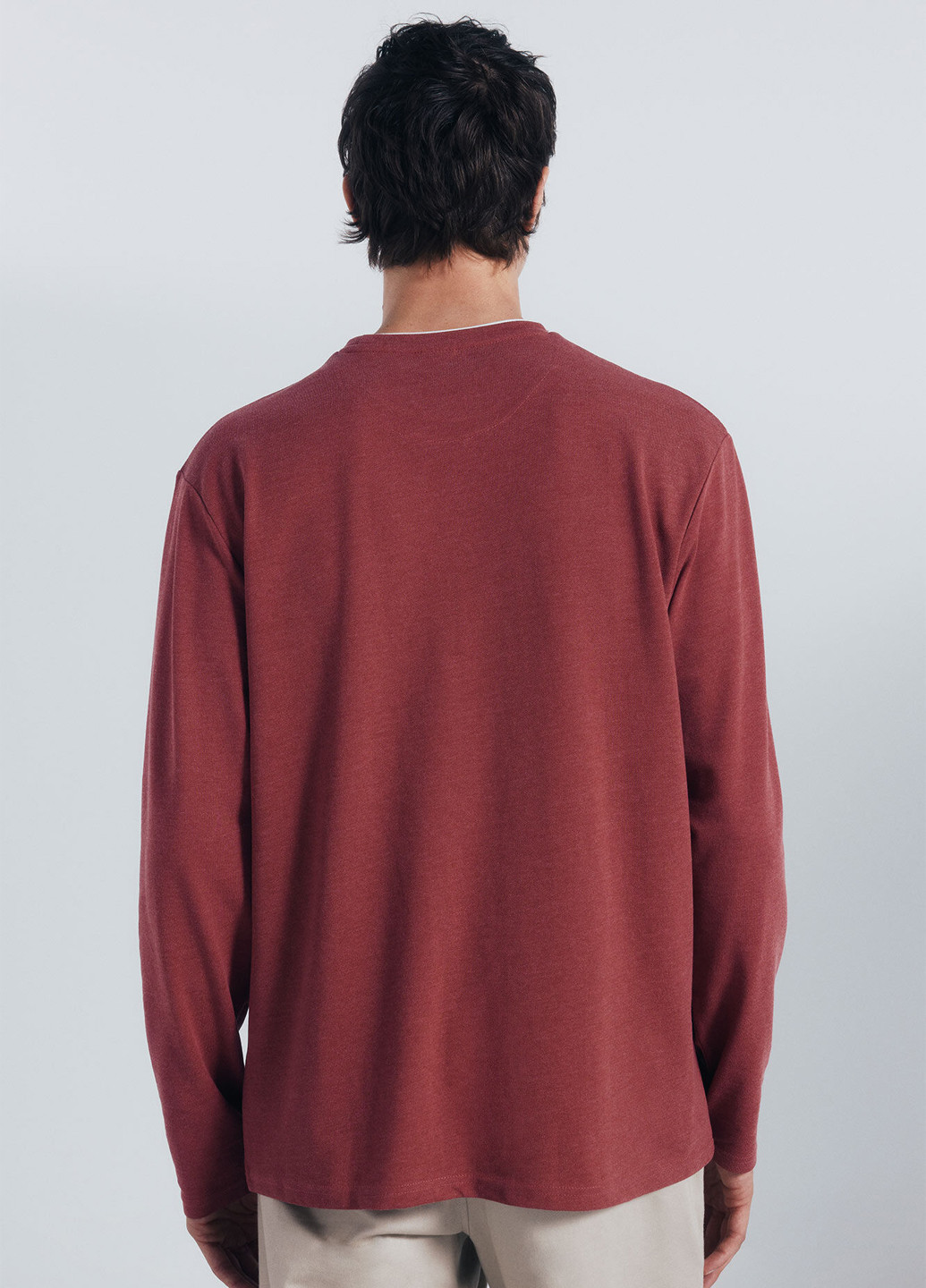 Лонгслів Springfield меланж світло-бордовий кежуали бавовна