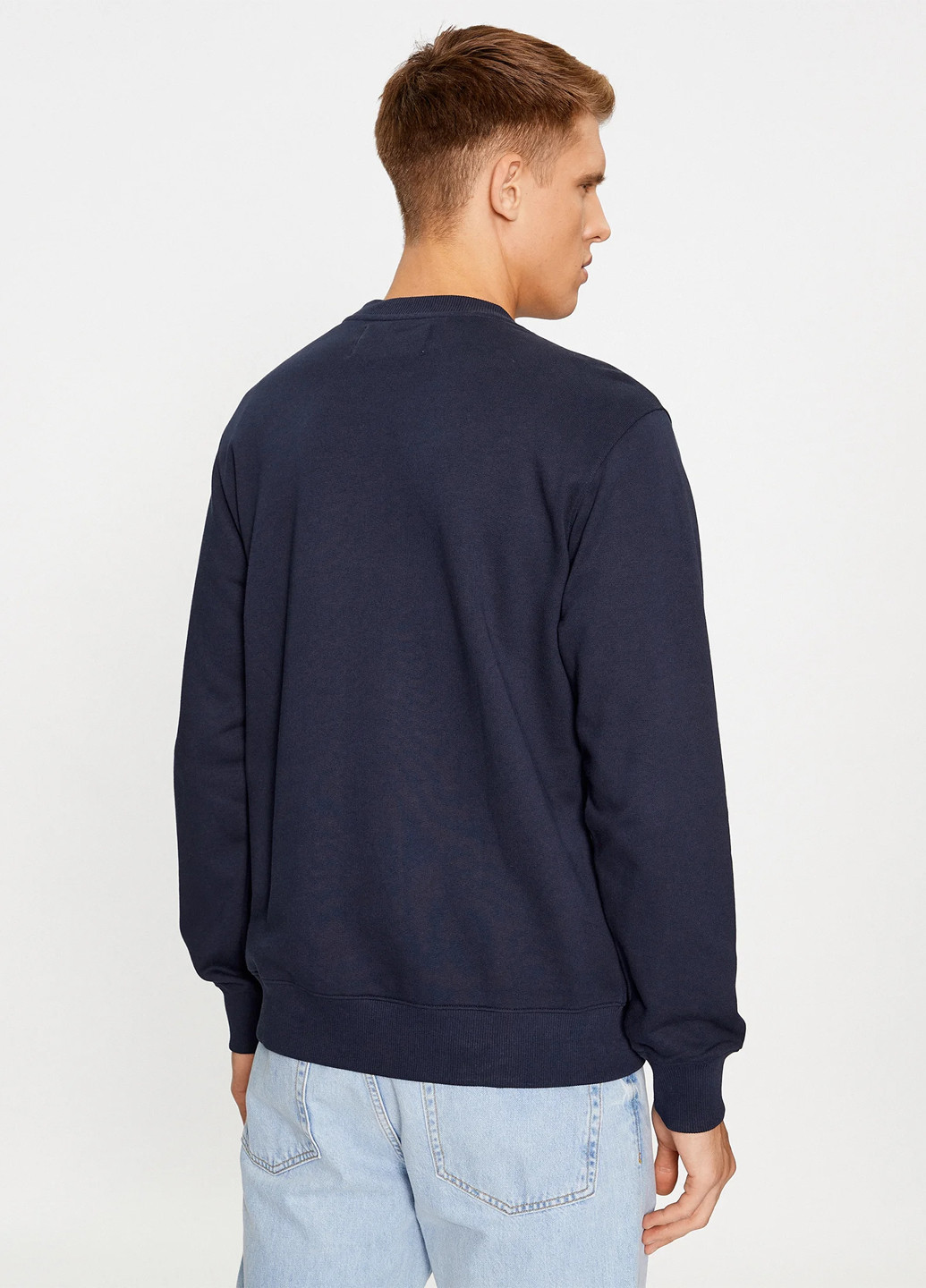 Синий свитшот Calvin Klein логотип без декора (302147026)