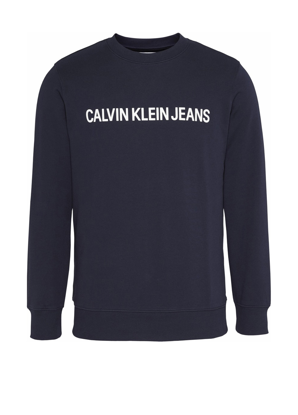 Синий свитшот Calvin Klein логотип без декора (302147026)