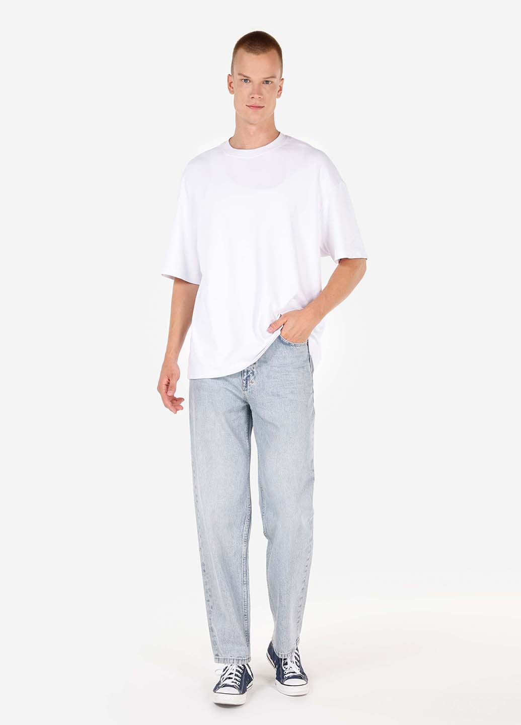 Светло-голубые демисезонные мешковатые джинсы Colin's