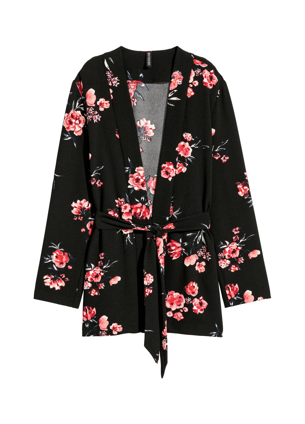 Черный женский жакет H&M с цветочным узором - всесезон