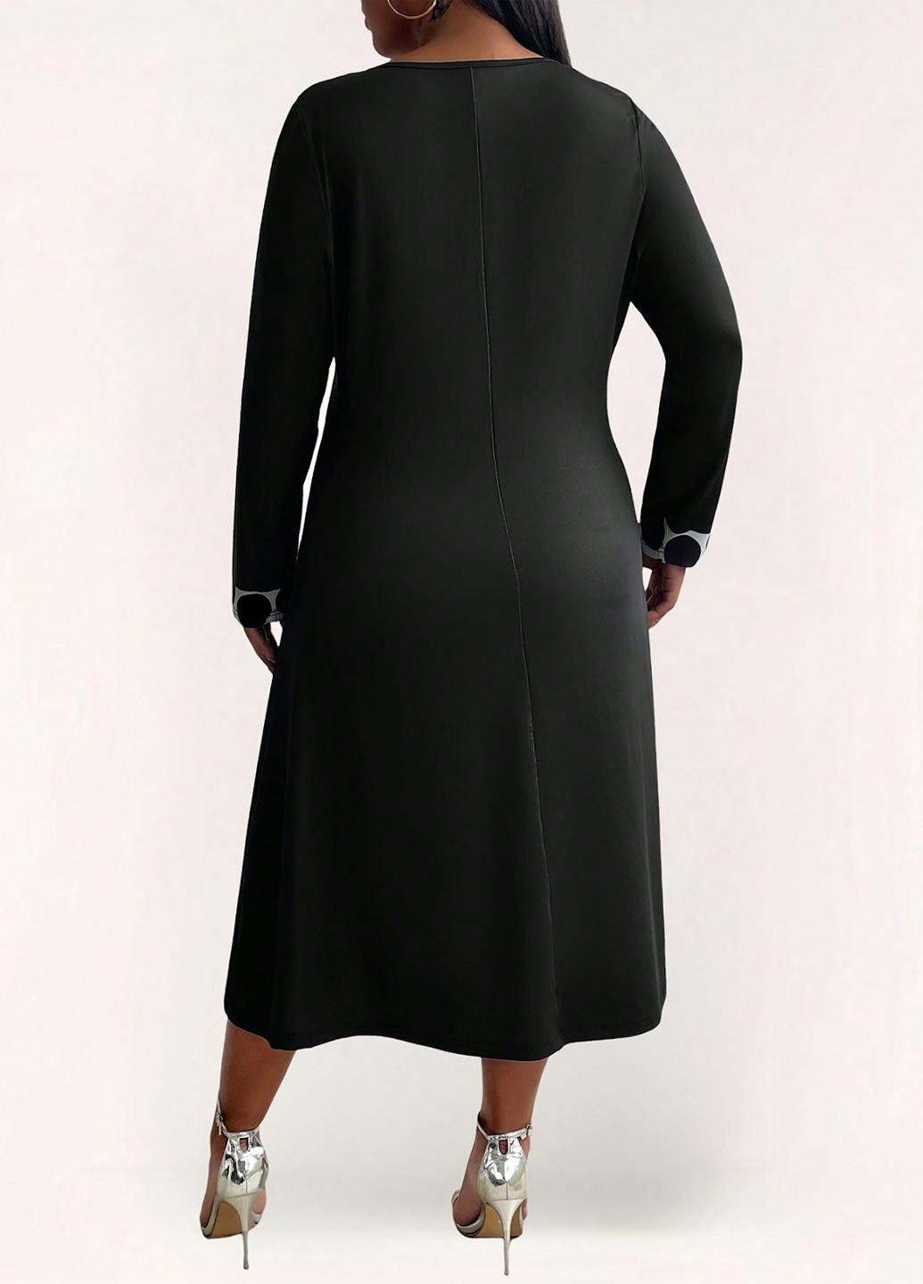 Чорно-білий кежуал сукня а-силует SHEIN з малюнком