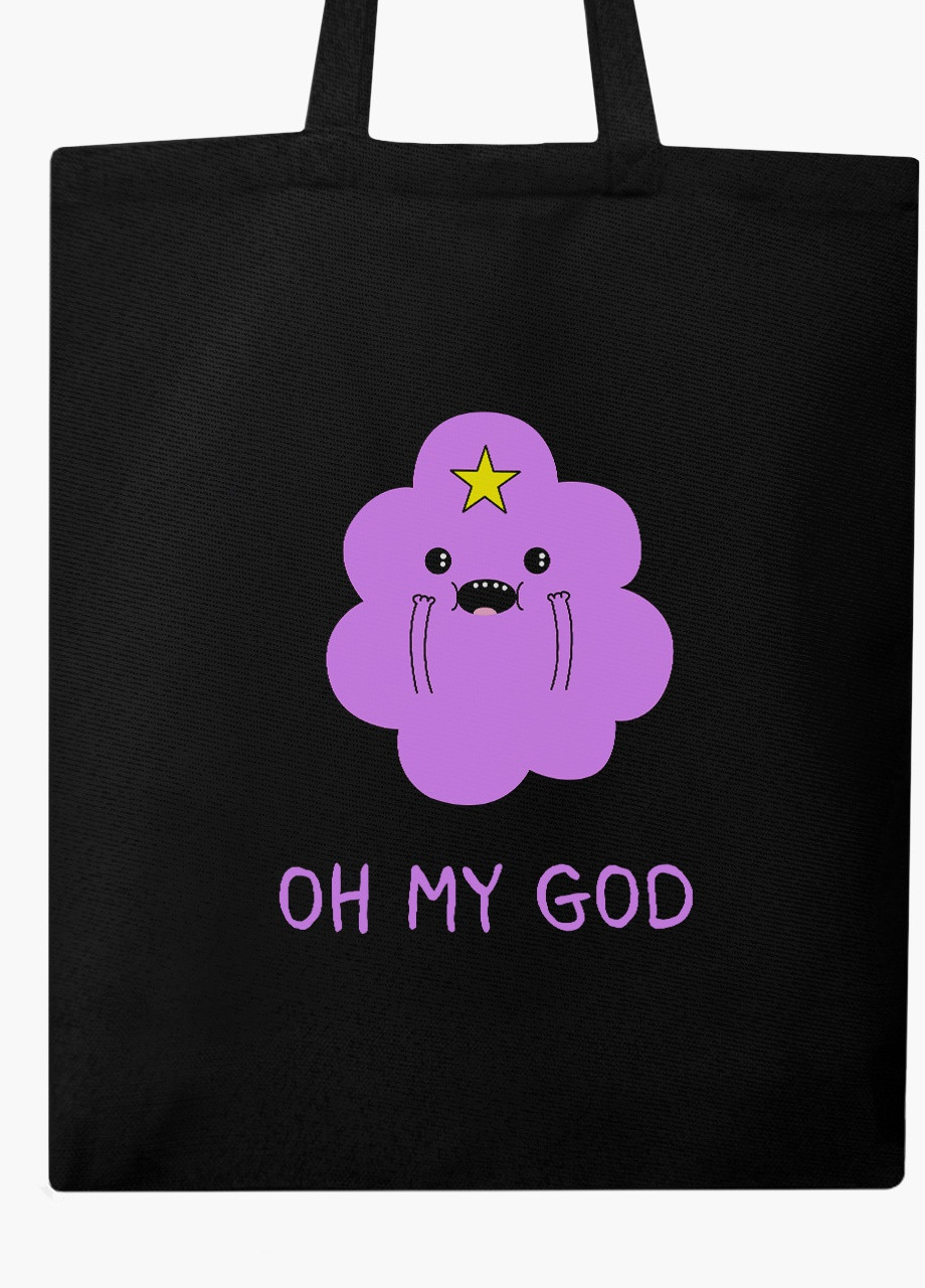 Эко сумка шоппер черная Принцесса бубльгум Время Приключений (Adventure Time) (9227-1575-BK) экосумка шопер 41*35 см MobiPrint (216642230)