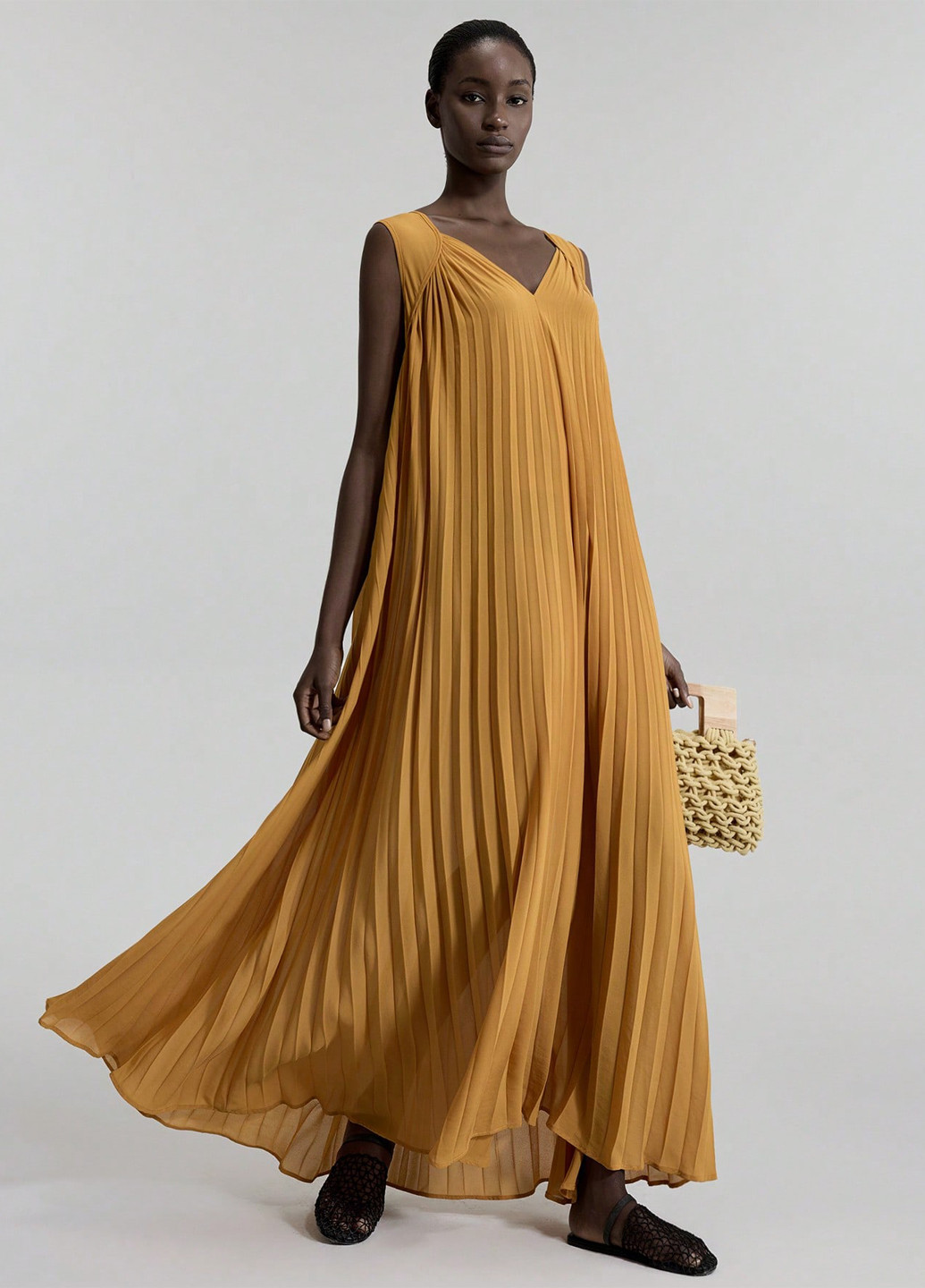 Гірчична святковий, вечірня сукня а-силует SHEIN однотонна