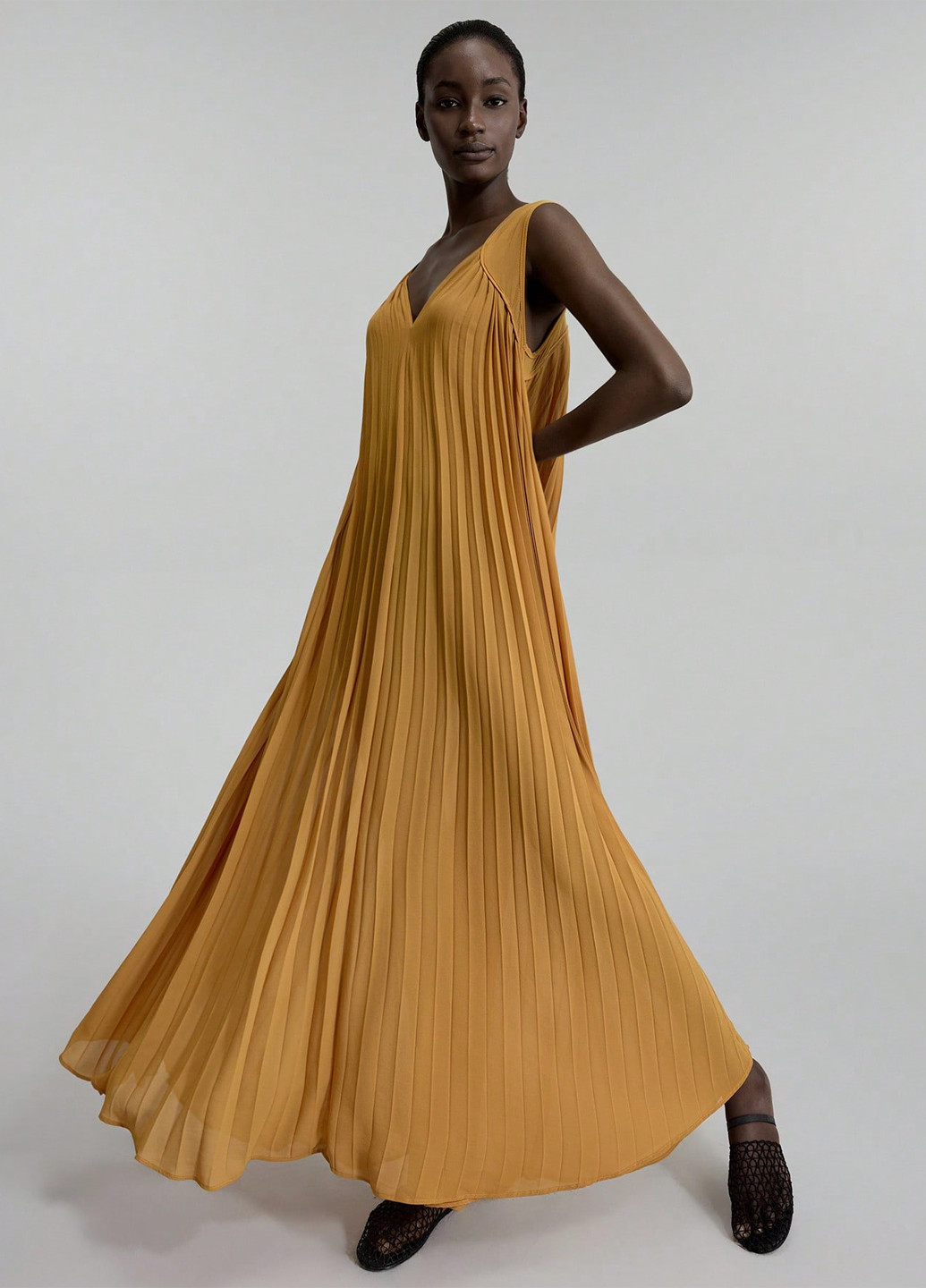 Гірчична святковий, вечірня сукня а-силует SHEIN однотонна