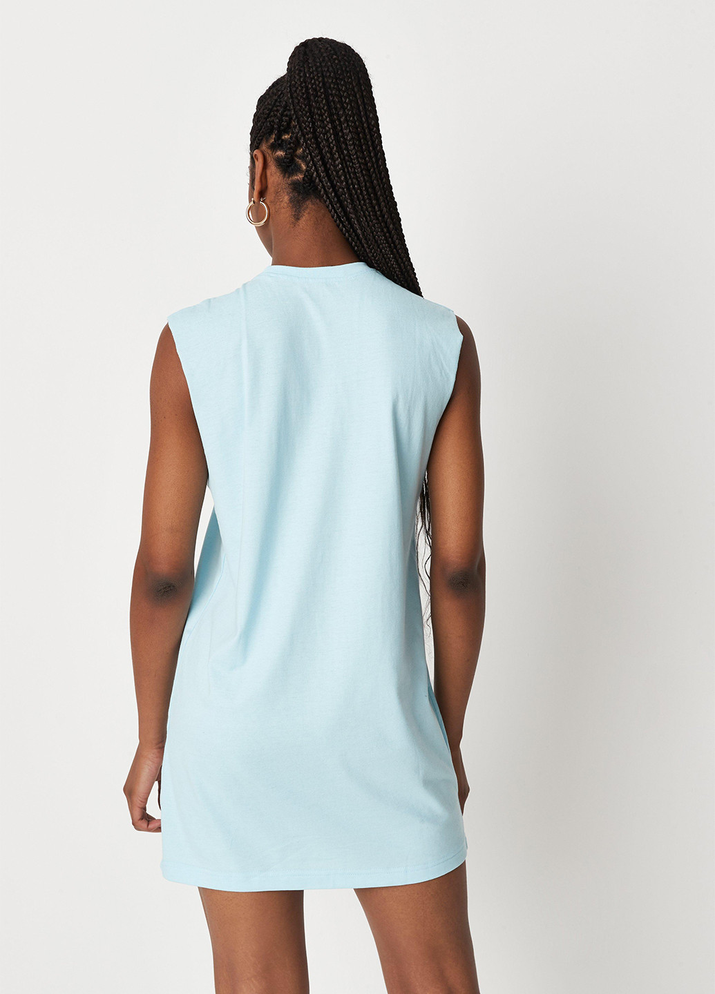 Голубое кэжуал платье платье-футболка Missguided однотонное