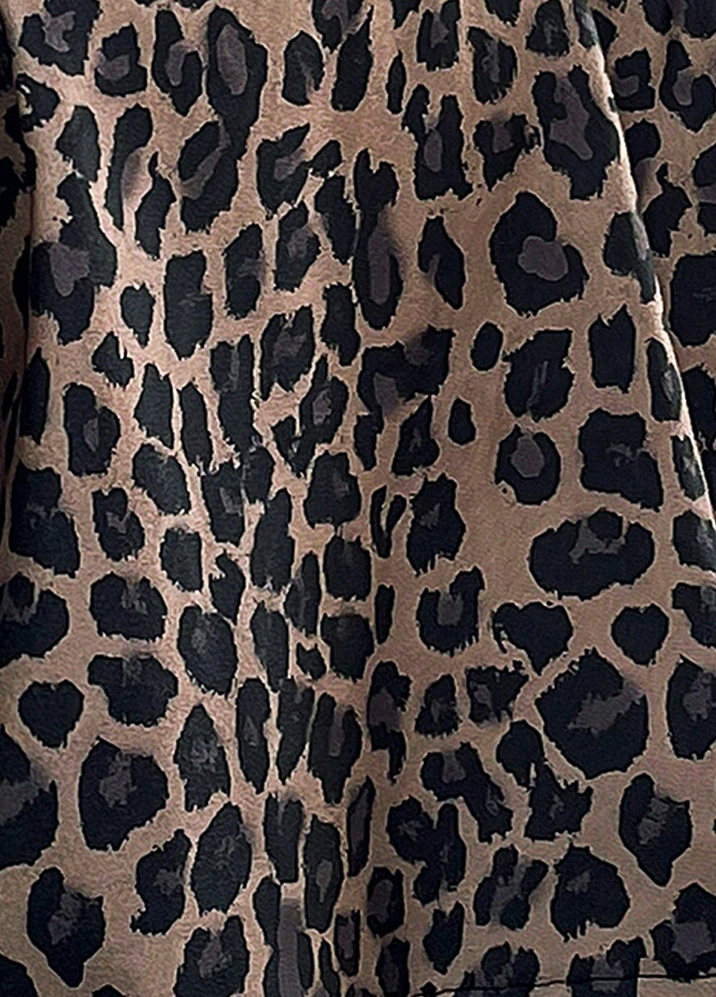 Сіро-коричневе Кежуал напівпальто двобортне SHEIN леопардове